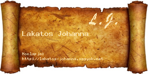 Lakatos Johanna névjegykártya