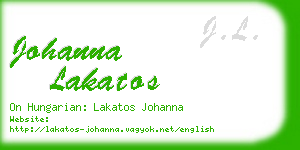 johanna lakatos business card